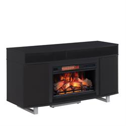 56" Enterprise Black TV Stand with a Fireplace 26MM9856-NB03-BLK Image